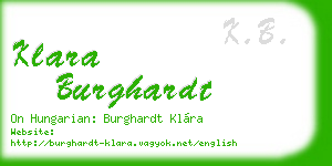 klara burghardt business card